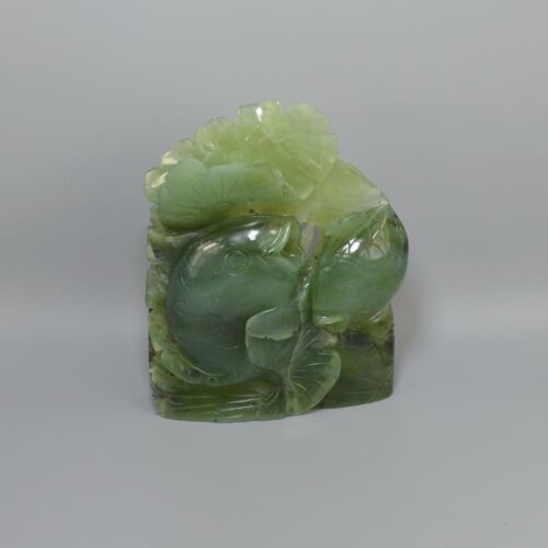 Carved fish jade sculpture