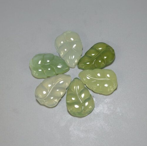 carved jade leaf pendant