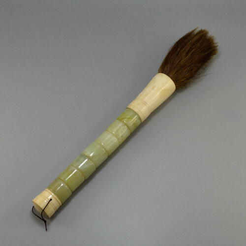 Chinese natural green jade brush