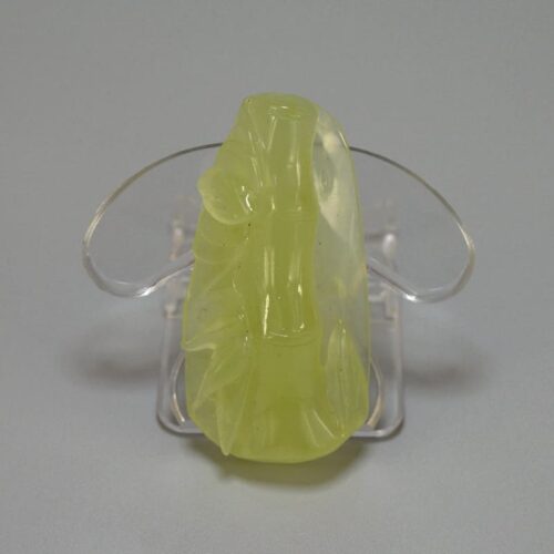 Green bamboo carved pendant jade