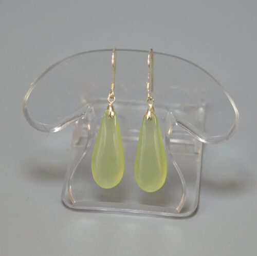 Natural jade drop earrings