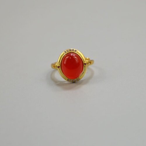 Natural red agate rings