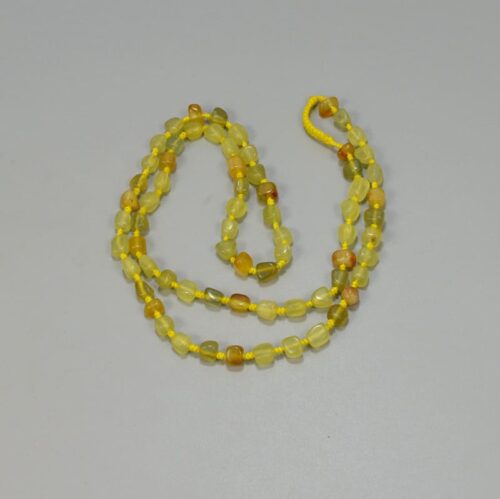 Natural yellow jade bead necklace