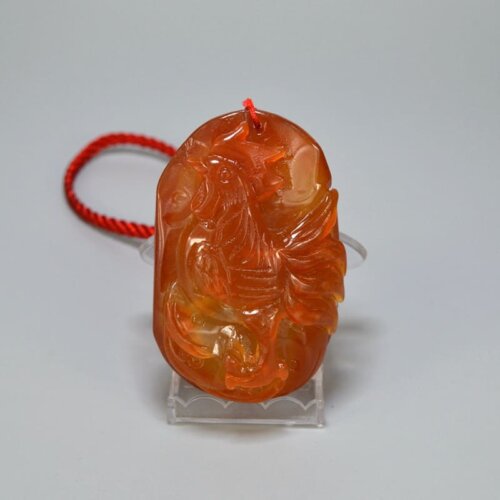 Rooster carved jade stone