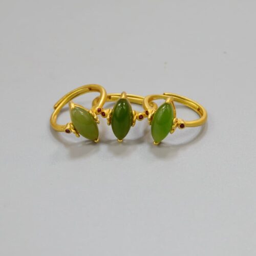 green gemstone jade ring