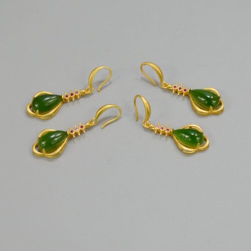 green jade earrings