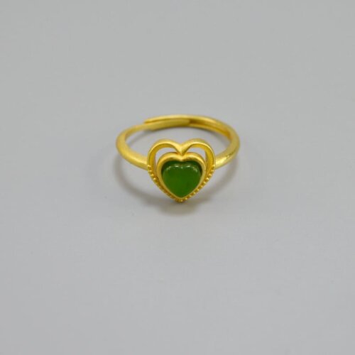 green jade heart ring