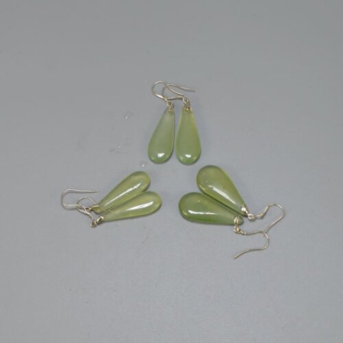 natural green bead earrings