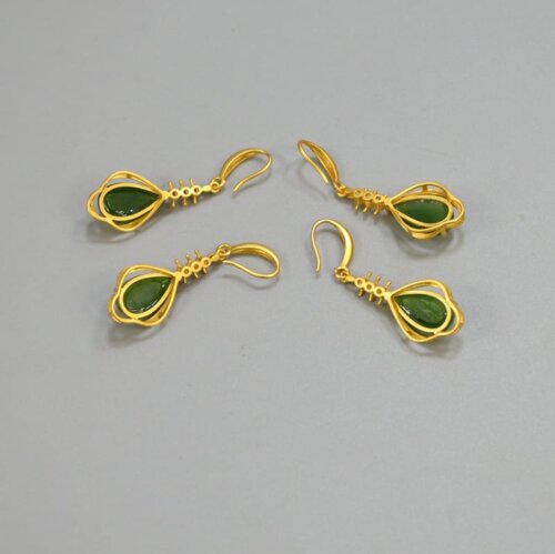 nephrite jade drop earrings